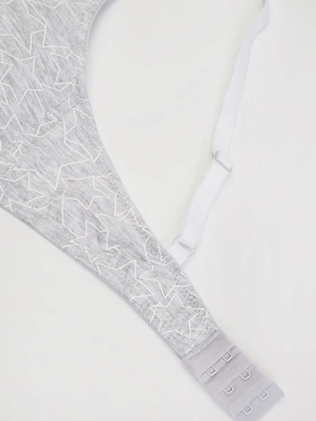 BEYAZ-GRİ YILDIZ BASKILI 2 Lİ SÜTYEN DS200022FB-2 - 3