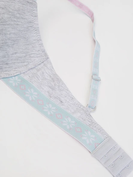 Koton Kar Desen-Gri-Desenli lastikli T-shirt Sütyen 2'li DS132-2SU - 4