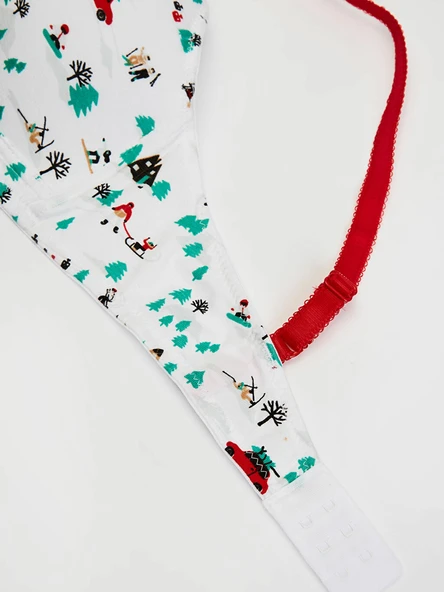 KOTON KAYAK BASKILI DESTEKSİZ KAPLI FİRST SÜTYEN DS200022FB - 2