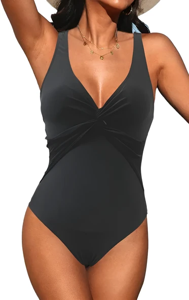 Dekoltesi geçme detaylı toparlayıcı mayo - 3