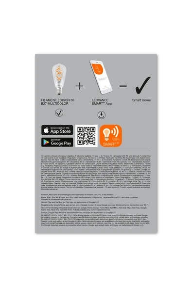 Ledvace Smart Led Flament 4.5W 300lm Uzaktan Kontrollü Ampul - 8