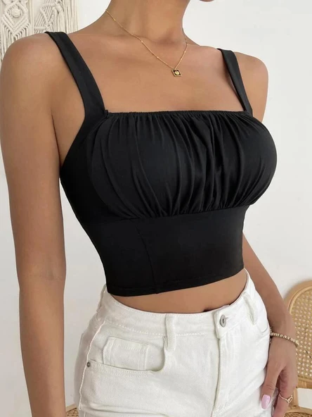 Önü büzgülü crop
