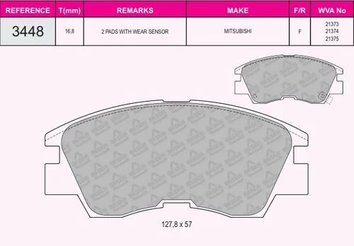 BESER 3448 Ön Balata L300 94-L200 94-00Pajero 90-93 2,5 ürün görseli 1
