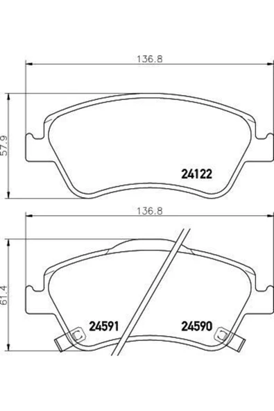 Beser 3956 Fren Balatası Ön Corolla 07-12 Auris 07-12 1.4 D4d Dizel ürün görseli 1