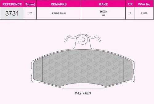 BEŞER 3731 ÖN BALATA FAVORIT 1,3 (8297) -FELICIA 12 (1,31,61,9) 9 ürün görseli 1