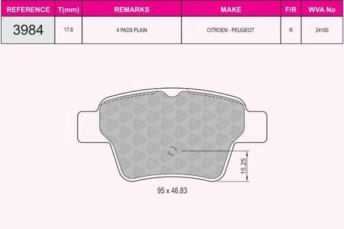 Beşer 3984 Fren Balatası Arka 207 06- ürün görseli 1