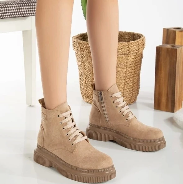 Jiwa Nude Süet Bağcıklı Bot - Resim 4