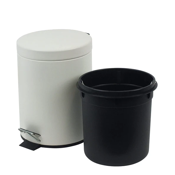 SAS beyaz çöp kovası wc fırça set 2 li set 5 lt - 5