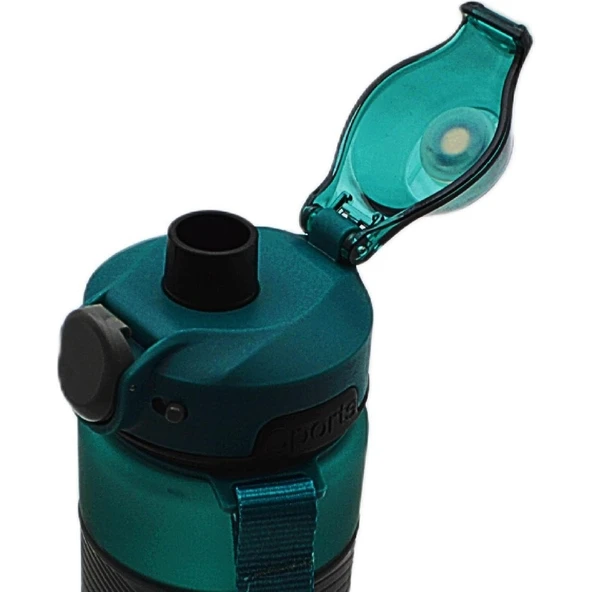 Noki Su Matarası Tritan Auto Kapak Soft Touch Silikon Bantlı Askılı 750 Ml Yeşil - 2