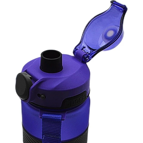 Noki Su Matarası Tritan Auto Kapak Soft Touch Silikon Bantlı Askılı 750 Ml Mor - Resim 2