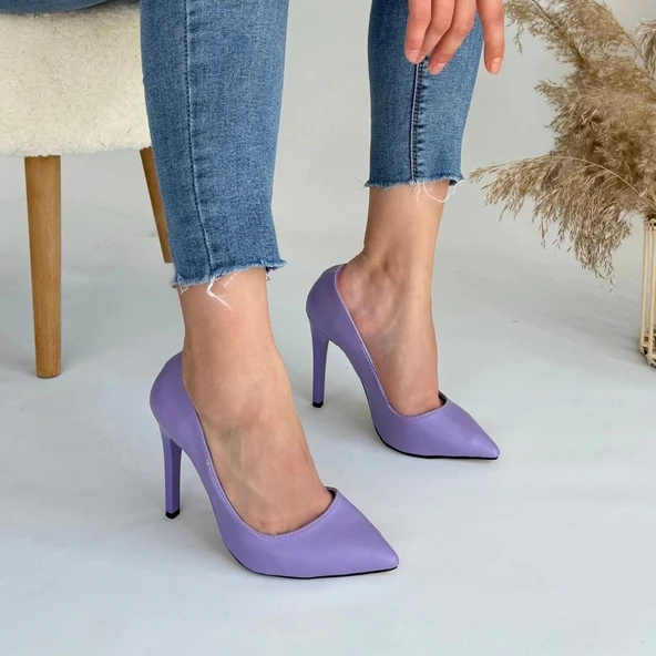 Hillar Lila Cilt Stiletto Ayakkabı - Resim 4