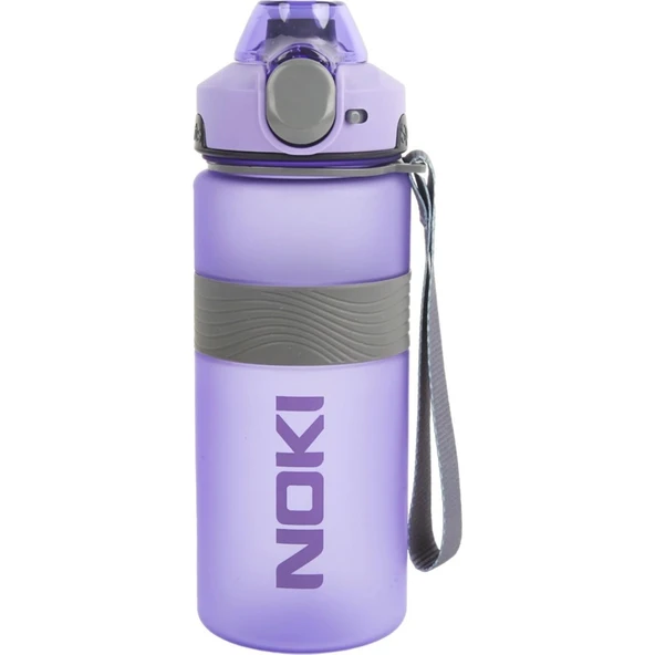 Noki Su Matarası Tritan Auto Kapak Soft Touch Silikon Bantlı Askılı 750 Ml Mor ürün görseli