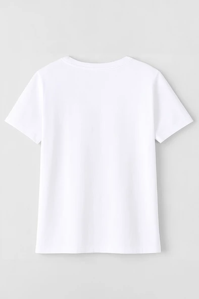 Erkek Rahat Kesim Bisiklet Yaka Baskı Detay T-shirt - 8
