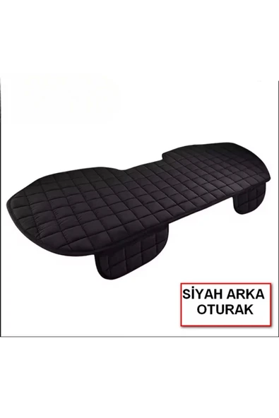 Araba Koltuk Soft Ortopedik Cepli Oto Kılıf- Minder Seti (3 parça) Siyah - Resim 3