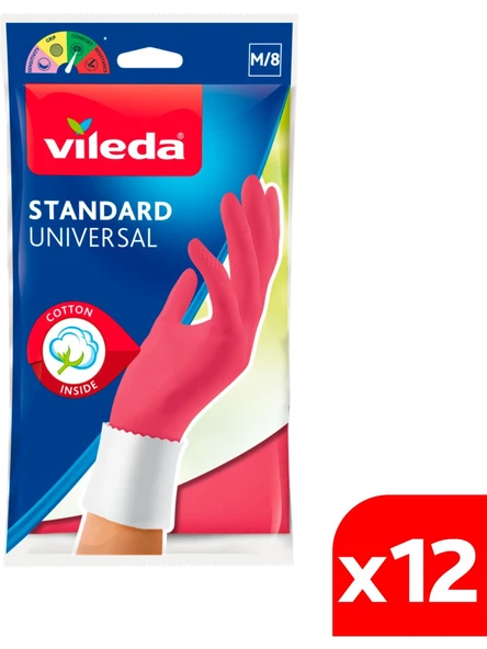 Vileda Universal Standart Eldiven Orta M/8 x 12 Adet - 1