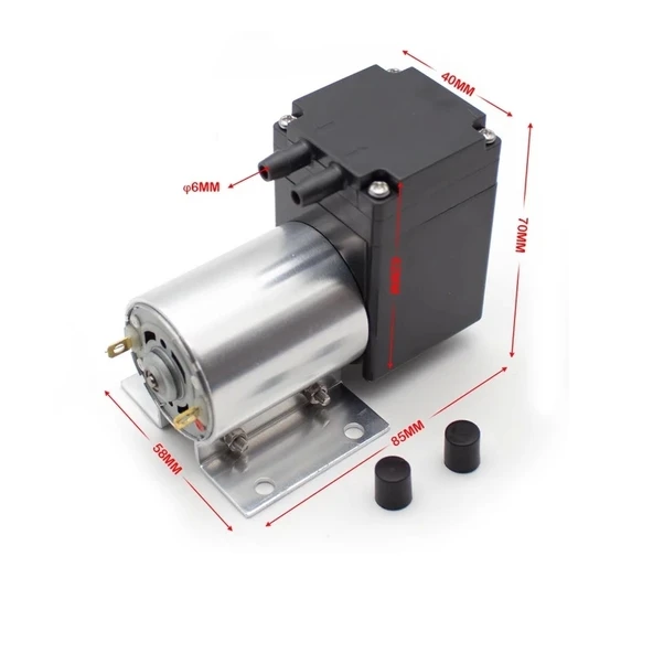 DC 12V Vakum Pompası - 75KPa 7L/dk Motor - Resim 7