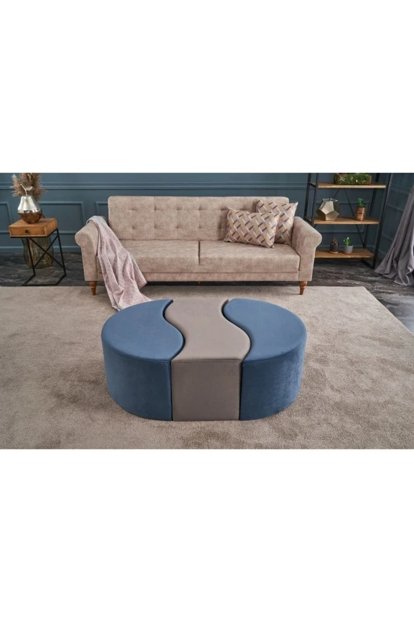 Evdebiz Mavi Alya Puf