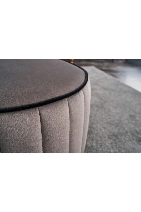 Evdebiz Gri Rose Puf - 2