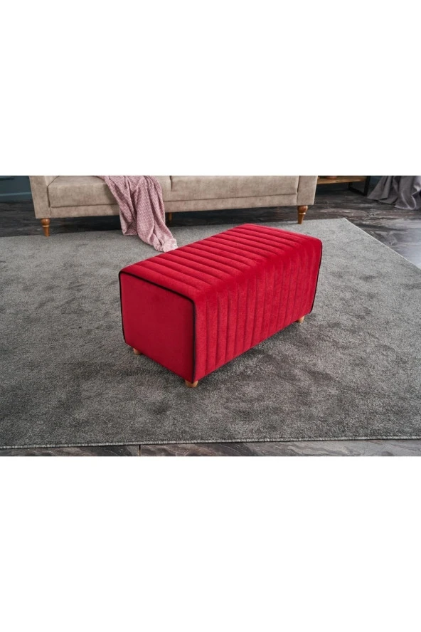 Evdebiz Kırmızı Mabel Puf