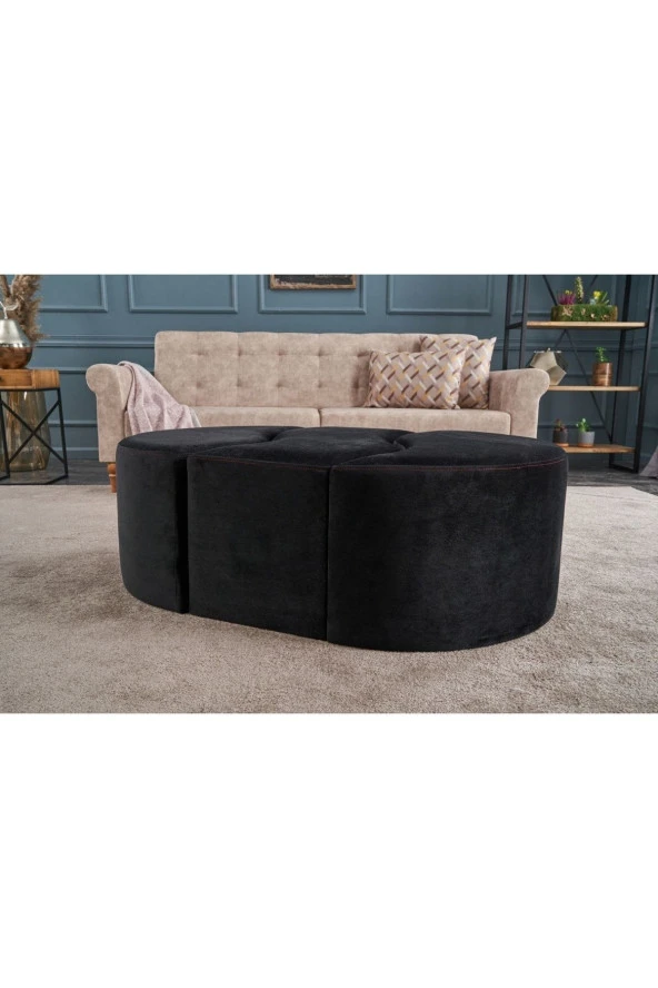 Evdebiz Siyah Alya Puf - 2