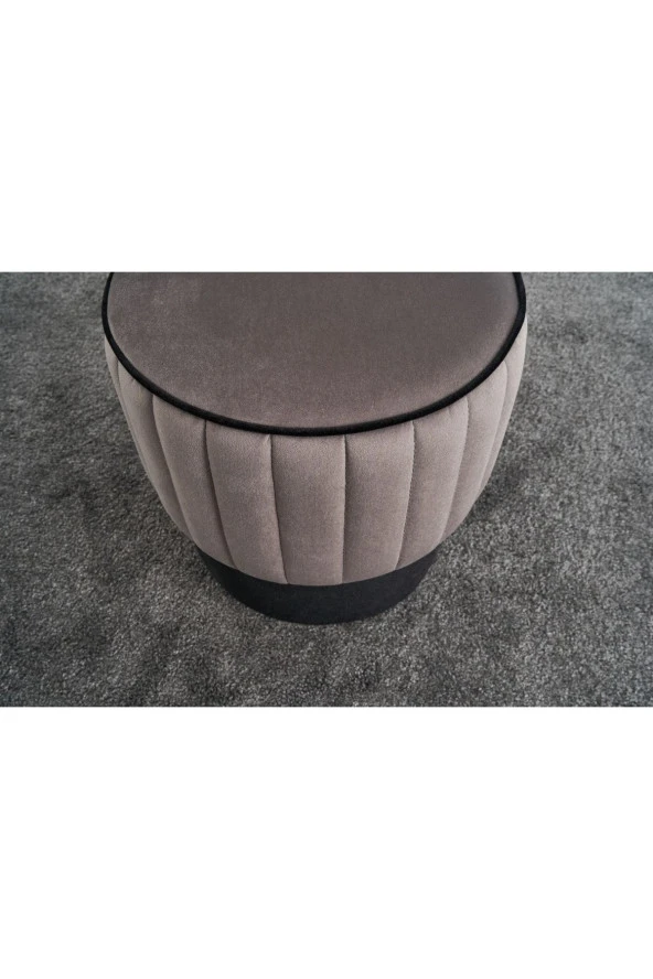 Evdebiz Gri Rose Puf - 3