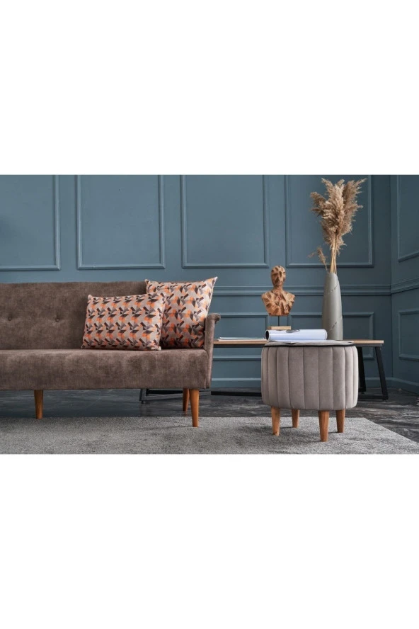 Evdebiz Lindy Puf Gri - 2