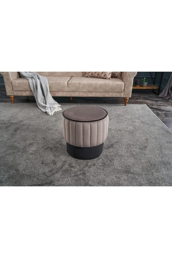 Evdebiz Gri Rose Puf - 4