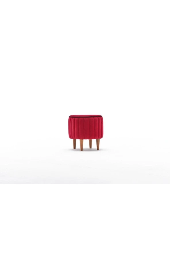 Evdebiz Kırmızı Lindy Puf - 4