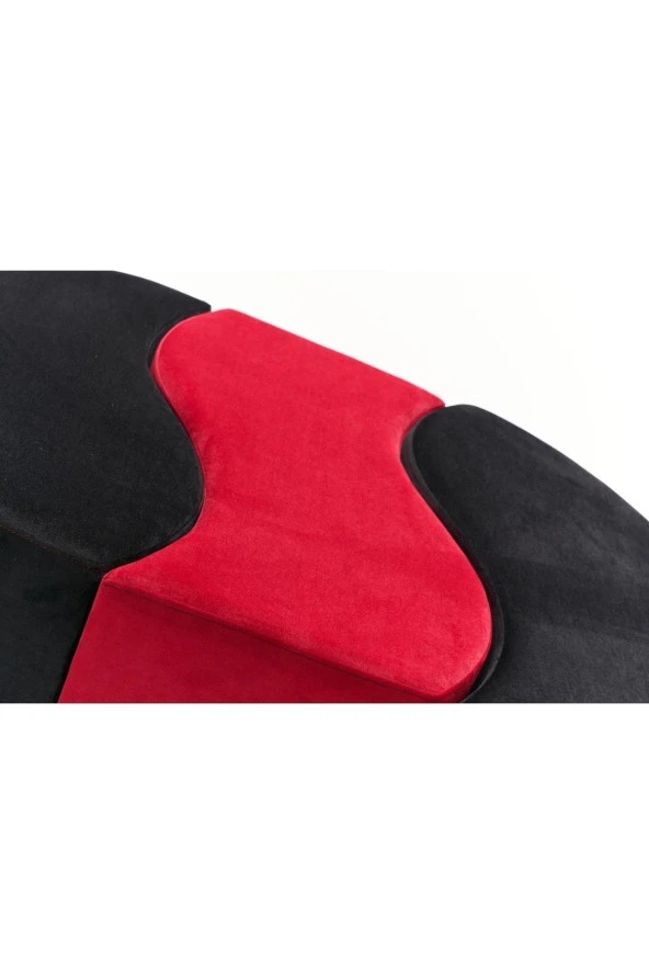 Evdebiz Alya Puf Siyah Kırmızı - 4