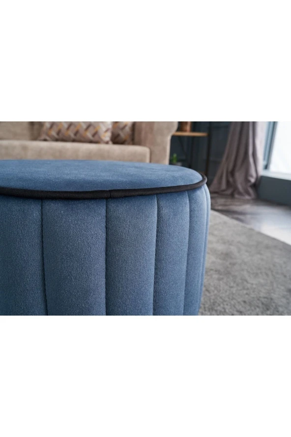 Evdebiz Rose Puf Mavi - 4