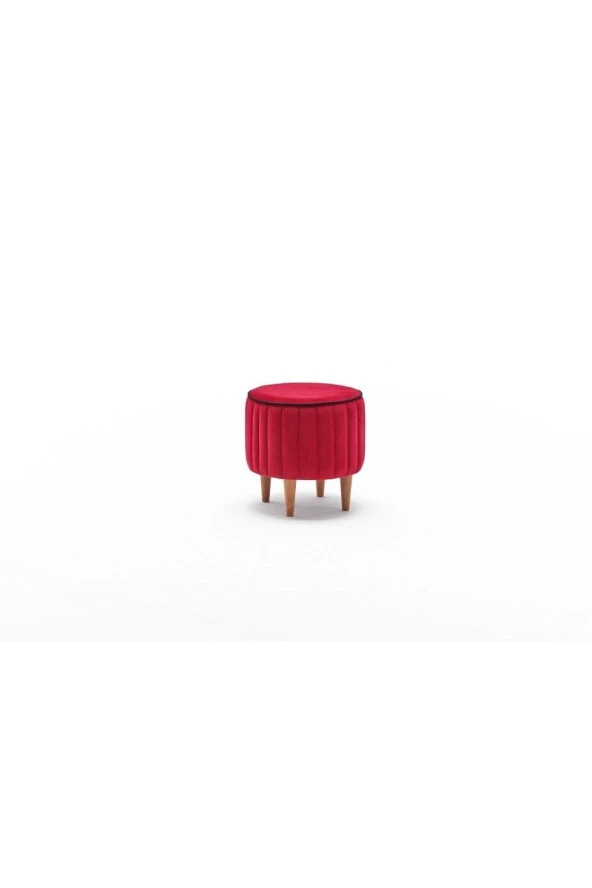 Evdebiz Kırmızı Lindy Puf - 5