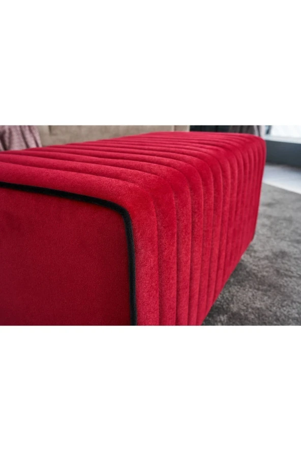 Evdebiz Kırmızı Mabel Puf - 5