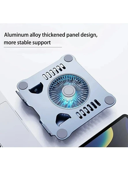 Plentiful Notebook ve Laptop Stand 360 Derece Dönebilen Alüminyum Katlanır Stand Gümüş - 4