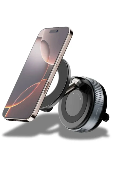 Plentiful 360° Dönebilen Vakumlu Manyetik Telefon Tutucu Ayna Cam Araba Uyumlu - 7