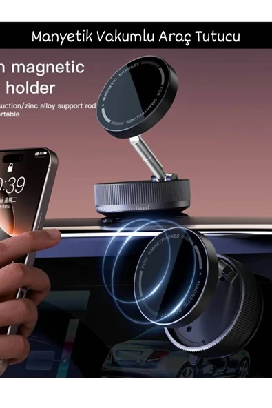 Plentiful Güçlü 360° Dönebilen Manyetik Kilitli Araç Telefon Tutucu - 2