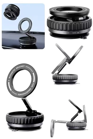 Plentiful Manyetik Araç Telefon Tutucu 360 Derece Dönebilir Araç Cam Ayna Uyumlu K11 - 4