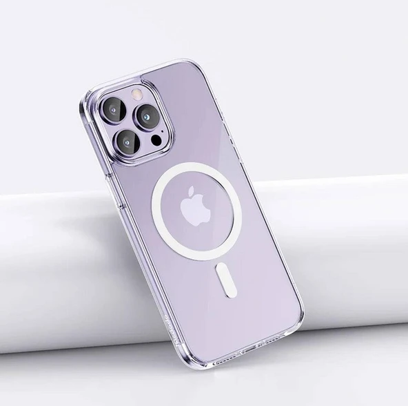 İPhone 16 Pro Max için Kılıf Kamera Korumalı Magsafe Wireless Şarj Özellikli Şeffaf Kılıf - 2
