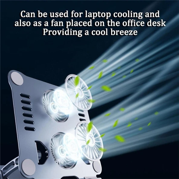 Plentiful Notebook ve Laptop Stand 360 Derece Dönebilen Alüminyum Katlanır Stand Gümüş - 7