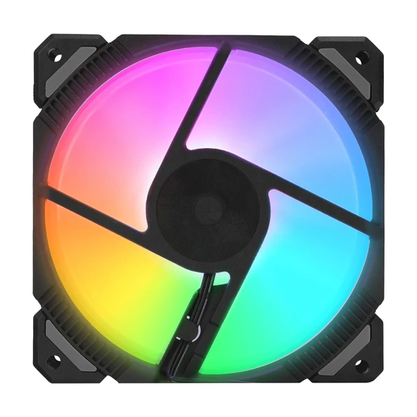 Rampage Cross F20, 38cfm, 1200rpm, 12cm, Rainbow, 3p+4p Molex Soketli, Siyah Kasa Fanı - 3