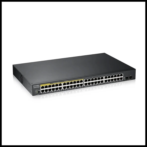 Zyxel Gs1900-48hp V2, 48 Port, Gigabit, 24 Port Poe 170w, 2 Port Gigabit Sfp, Yönetilebilir, Rackmount Switch