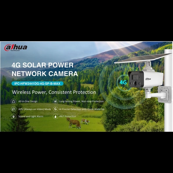 Dahua Ipc-hfw2441dg-4g-sp-b-max  4mpix, 3,6mm   Lens, H265+, 30mt Gece Görüşü, Dahili Mikrofon, Ip67,  Solar(güneş Enerj - 3