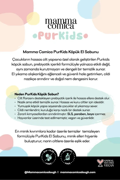 Purkids Prebiotikli Vegan Köpük El Sabun-400ml - 3