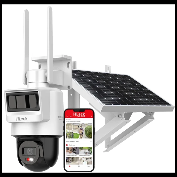 Hılook Ptz-n2c400ı-k/4g/c05s10, 4mpix,   4mm, 30mt Gece Görüşü, Dahili Mikrofon, Pır+radar,  4g, Solar  Pt Ip Kamera