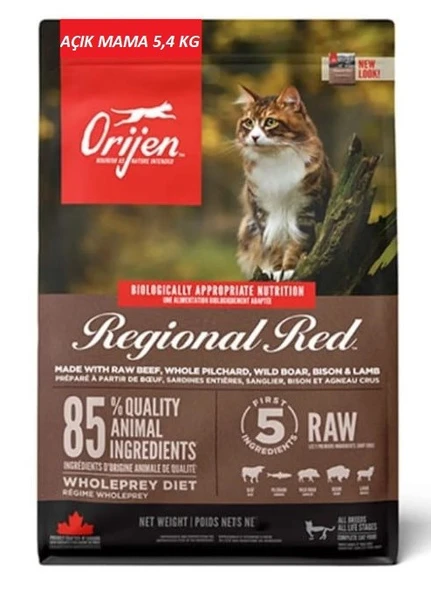 Orijen Regional Red Tahılsız Kedi Maması Tüm Irk Ve Yaşam Evreleri 5,4 KG
