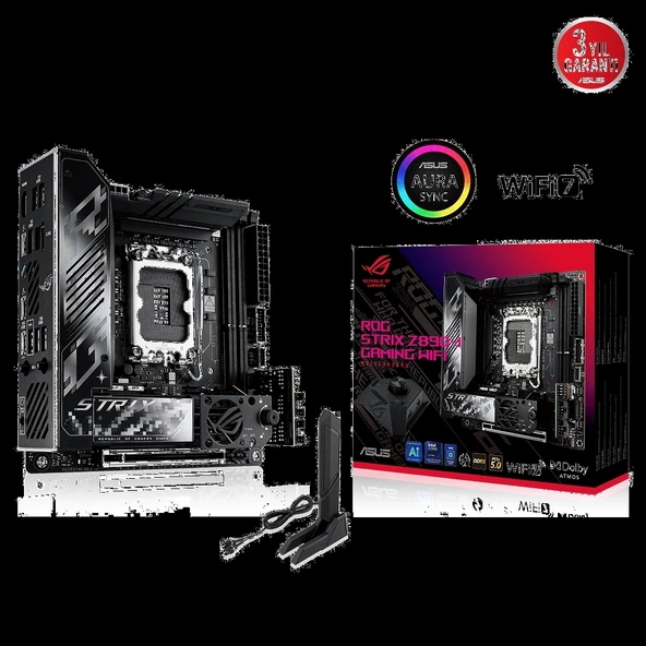 Asus Rog Strıx Z890-ı Gamıng Wıfı, 2xddr5, 2xm.2, Hdmı, 2xthunderbolt, 2xtype-c, Wi-fi 7, Mini Itx, Intel Core Ultra Cpu