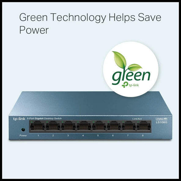 Tp-lınk Ls108g, Green Tech, 8 Port Gigabit, Yönetilemez, Masaüstü Switch - 2