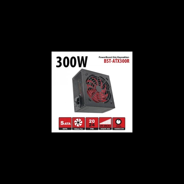 Powerboost Bst-atx300r 300w, Sata, 12cm Fan,  Box Psu