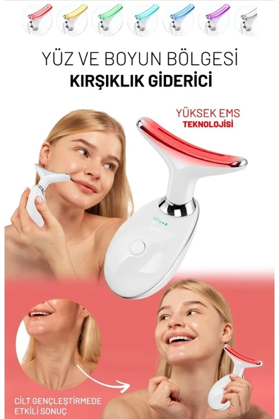 Boyun Ve Yüz Kırşıklık Giderici (Gıdık,Sarkma,Kırışıklık) 3 Proğramlı Ems Güzellik Cihazı 7 Renk Led - 5