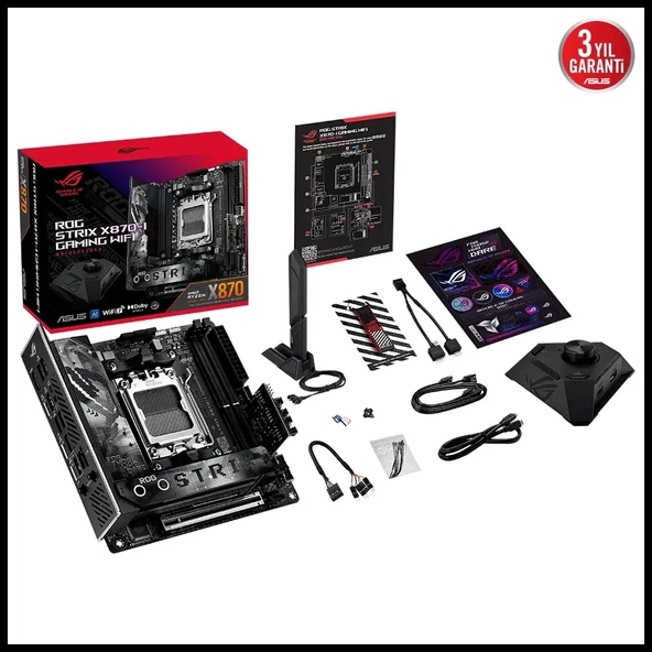 Asus Rog Strıx X870-ı Gamıng Wıfı, 2xddr5, 2xm.2, Hdmı, Dp, Type-c, Wi-fi 7, Bluetooth V5.4, Mini Itx, Am5 Soket Gamıng - 5