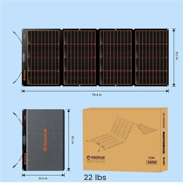 ONTECH - Flexsolar F240 Taşınabilir Güneş Paneli 240w - 2